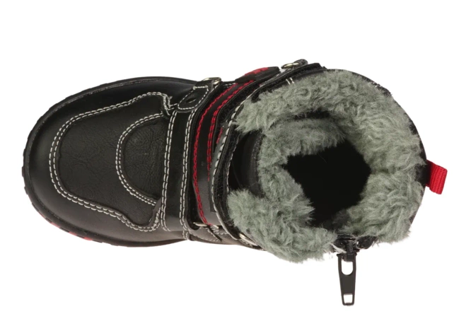 Children's winter shoes American Club B-86831 black and navy blue, size 24-28