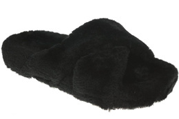 Women's textile slippers Lano DK-3-G10BLKR black, size 36-41