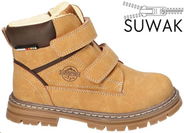 American Club BXD-100 children's winter shoes, navy blue and camel, sizes 28-32