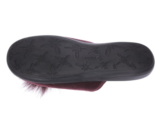 Pantofle tekstylne damskie Skarbek D850 bordowe rozm.36-41