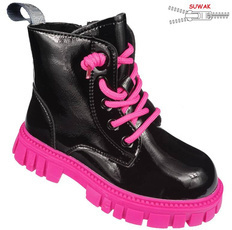 Children's transition shoes Apawwa CNQ422FU black and pink size 32-37