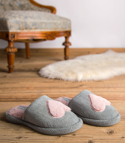 Women’s Slippers Meteor DV239 HEART grey sizes 36-40