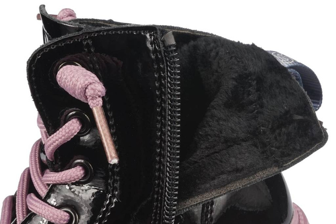 Buty zimowe dziecięce Apawwa BNQ421DPI czarno-różowe rozm.26-31