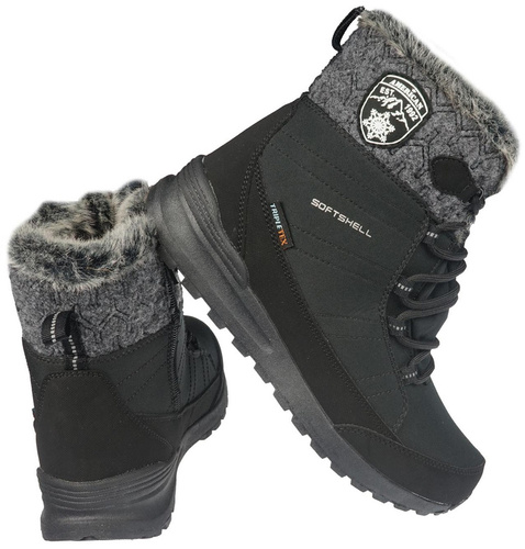 Buty zimowe damskie American Club DSN-25 czarne rozm.37-41