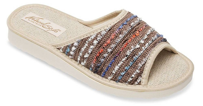 Women's slippers Meteor DV098 AGATA blue and brown size 36-41