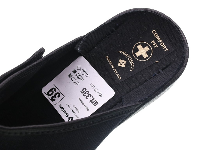 Women's textile slippers Skarbek D335, black, size 36-41