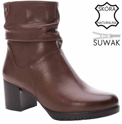 Kozaki zimowe damskie Sergio Leone DBT25636-SBR brązowe rozm.36-40