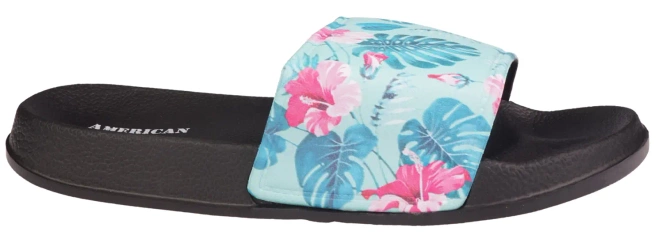 Klapki basenowe młodzieżowe American Club DNH-125 czarno-niebieskie rozm.37-41