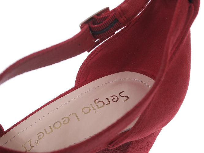 Czółenka damskie Sergio Leone DSK863CZEMI czerwone rozm.36-40