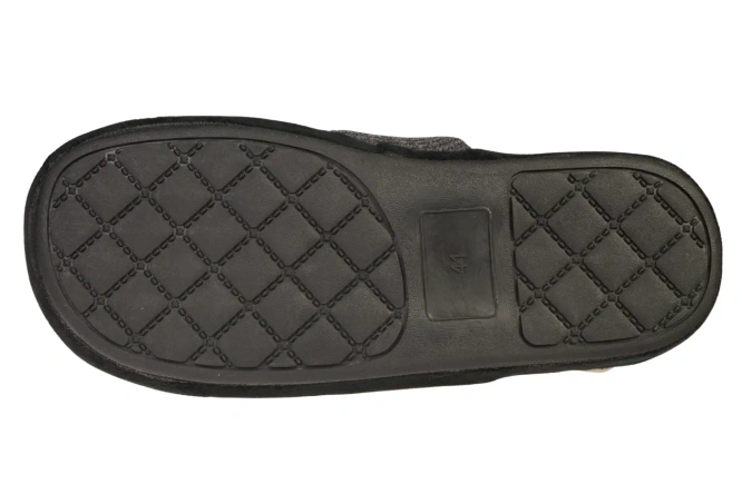 Men's textile slippers American Club MSL-25 black and navy blue size 41-45