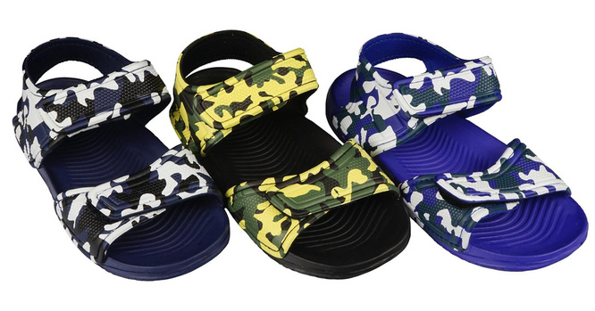Children's pool slippers Emax C310B-3 blue, navy blue and black size 31-35