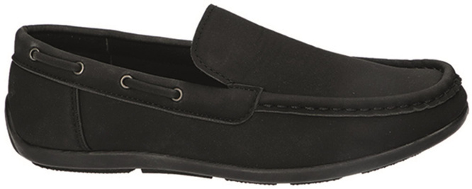 American Club CKOM-56 boys' moccasins, black and navy blue, sizes 34-38