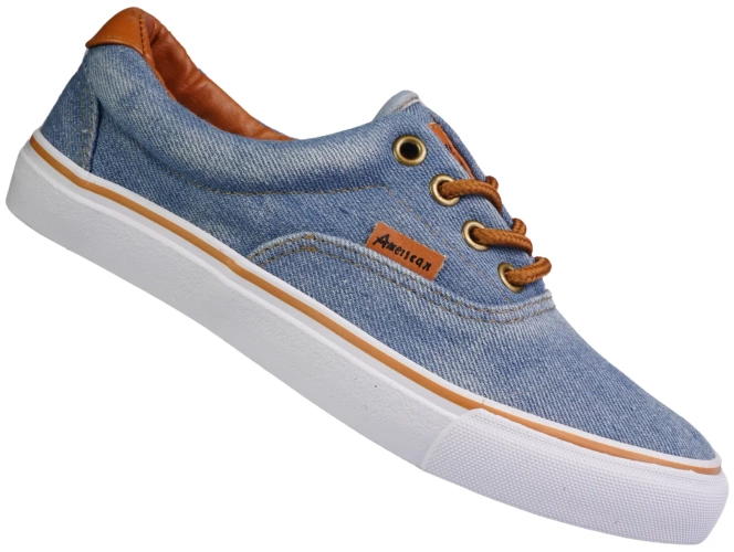 American Club CLH18-NJ04-3-4 children's dark and light denim sneakers, size 32-36