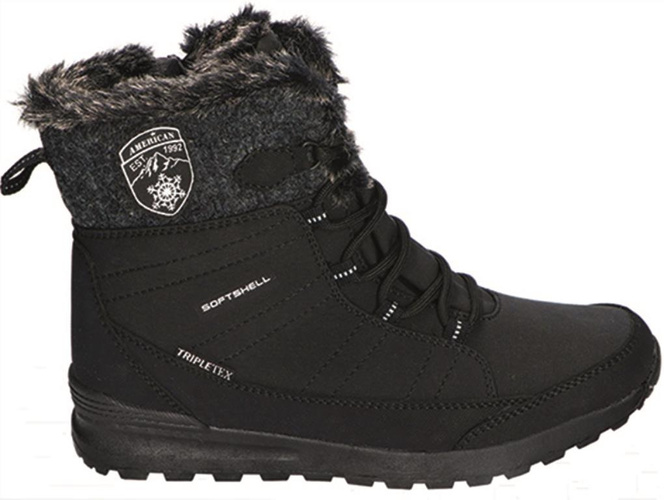 Śniegowce dziecięce American Club CSN-63 czarne i beżowe rozm.32-36