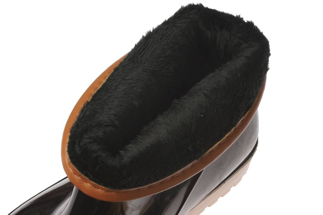 Kalosze damskie ocieplane Lano DXK-07-3BLBE czarne rozm.36-41