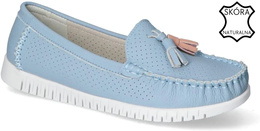 Mokasyny damskie Sergio Leone DSP022NI niebieskie rozm.36-41