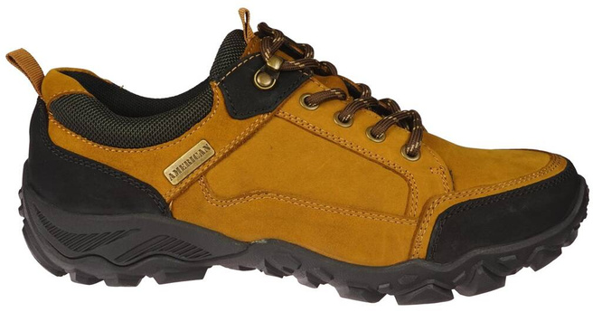 American Club MCY-102 men's transitional shoes, black and camel, sizes 41-45