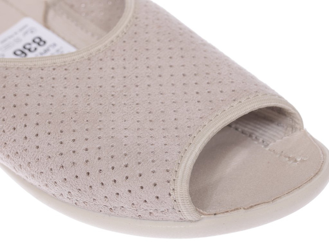 Women's textile slippers Skarbek D836, beige, size 36-41
