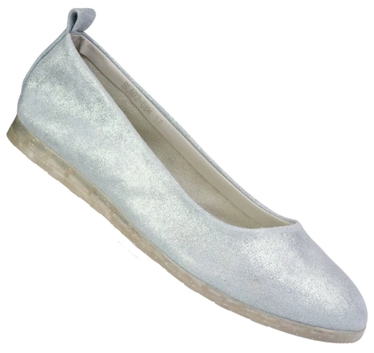 Women's ballerinas Sergio Leone DBL602-08MNI silver size 36-41