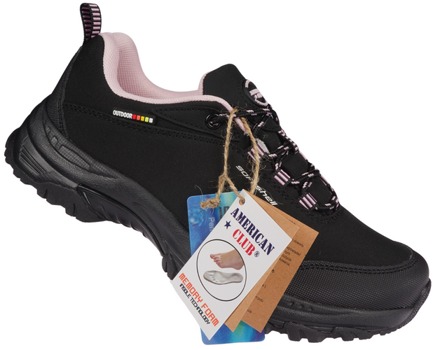 Buty sportowe damskie American Club DWT-245 czarno-różowe i czarno-turkusowe rozm.36-41