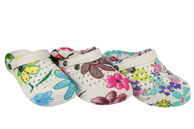 Women's pool slippers DH369-5B blue, pink and turquoise size 37-41