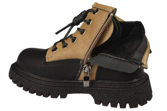 Children's transition shoes Bessky AB1636-3ABRBL black-brown size 22-27