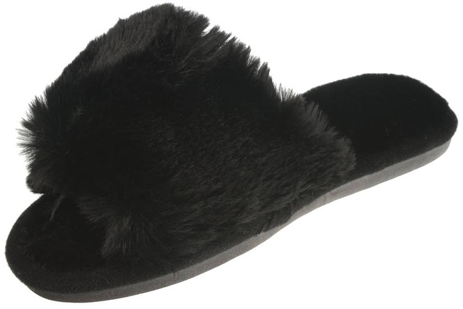 Pantofle tekstylne damskie Lano DK-3-G10BL czarne rozm.36-41