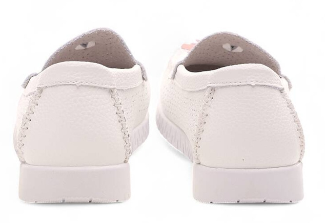 Sergio Leone DSP022BI women's moccasins, white, sizes 36-41