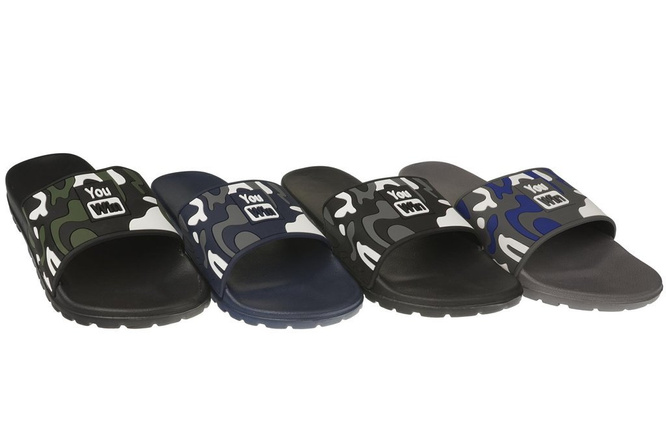 Klapki basenowe męskie Enplus MT2506 szare, czarno-zielone, granatowe i czarne rozm.41-45