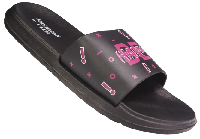 American Club DNH-126 youth swimming pool flip-flops, pink and black, sizes 37-41