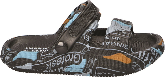 Children's Sandals American Club CNH-179 Black and Grey, Sizes 24-29