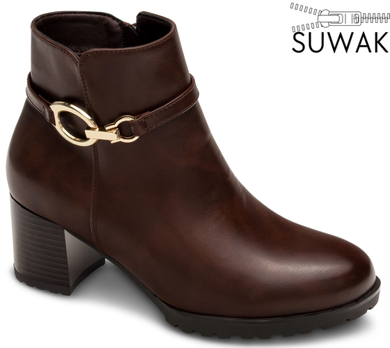 Women’s Winter Boots Skotnicki DB-3-1368BR – Brown with Gold Buckle