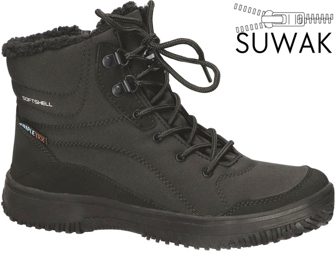 Buty zimowe damskie American Club DSN-30 czarne rozm.37,38