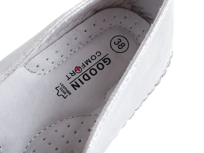 Women's ballerinas Goodin DGD-FL209SI silver size 36-41