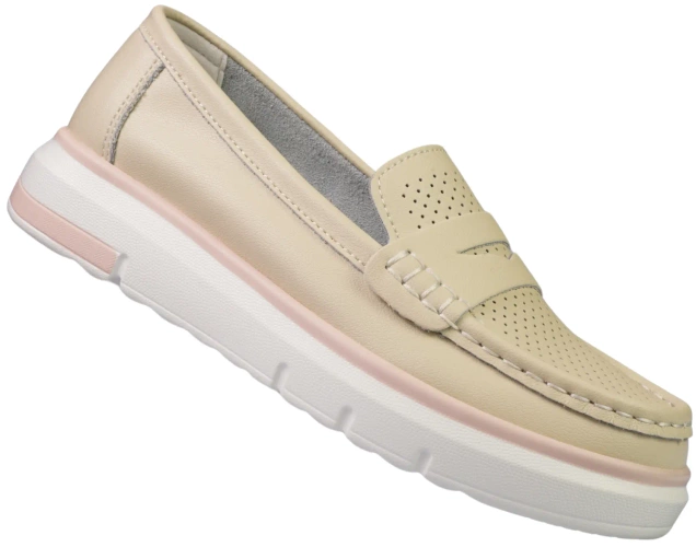 Women's loafers Skotnicki DP-3-Y92BE beige size 36-41
