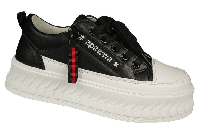 Children's sports shoes Apawwa CTC816BLWH black and white, size 31-36