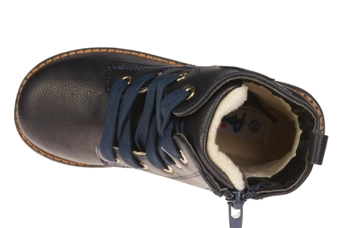 Children's winter shoes American Club BAB-17182E black and navy blue, size 27-31