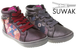 Transitional children's shoes American Club BG-C10108-A1 burgundy and gray sizes 27-31