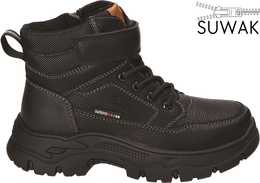 American Club Children’s Winter Boots CXD-159 – Black & Khaki, Sizes 35–39