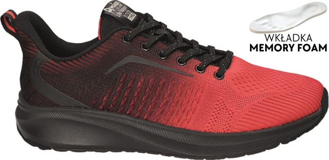 Buty sportowe męskie American Club MWT-196 szare i czerwone rozm.41-46