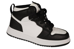 Buty sportowe dziecięce Apawwa BTC828BLWH biało-czarne rozm.26-31