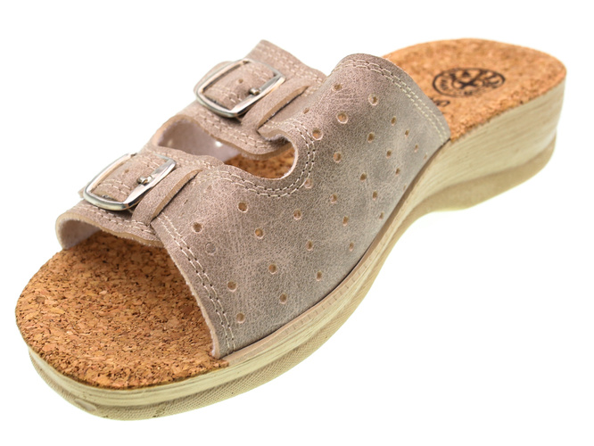 Women's Turkish slippers Fatex DF1811 beige size 36-41