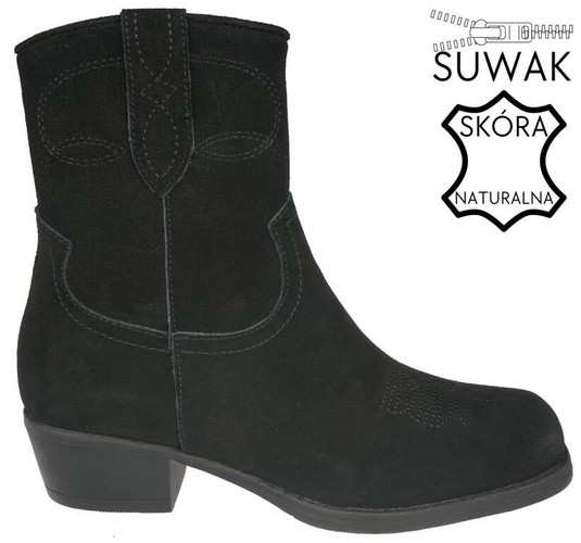 Kowbojki damskie Sergio Leone DBT284-SCZ czarne rozm.36-40