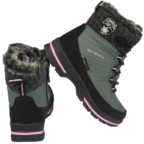 Buty zimowe dziecięce American Club CSN-03 szare i granatowe rozm.32-36