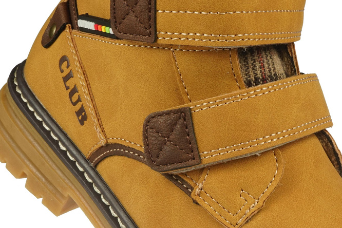 American Club BXD-103 children's winter shoes, black and camel, sizes 29-33