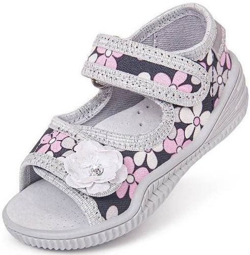 Tenisówki dziecięce Viggami EMILKA KWIATKI popielate rozm.19-25