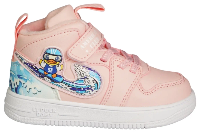 Transitional children's shoes American Club ABD-28 white and pink sizes 22-26