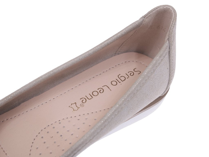 Baleriny damskie Sergio Leone DBL614BEPR beżowe rozm.36-40