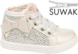 Transitional children's shoes American Club BGC-04 pink and white, size 26-30