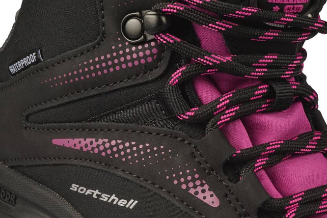 American Club DHL-149 youth trekking shoes black and black-pink size 36-41